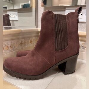 UGG Chocolate Suede Heeled Boots